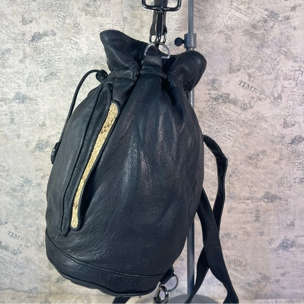 Khirma Eliazov Sinclair Exotic Stingray & Python Leather Convertible Backpack